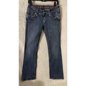 Rock Revival Women's Debbie Boot Cut Jeans Denim Embellished Pockets Size 28🔥